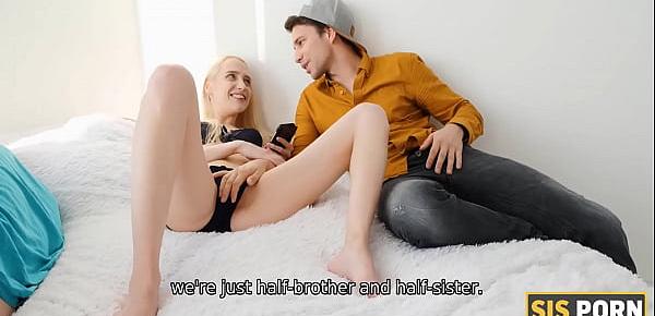  SIS.PORN. Blonde teen in lingerie is rejected by bf but stepbro is here to nail pussy